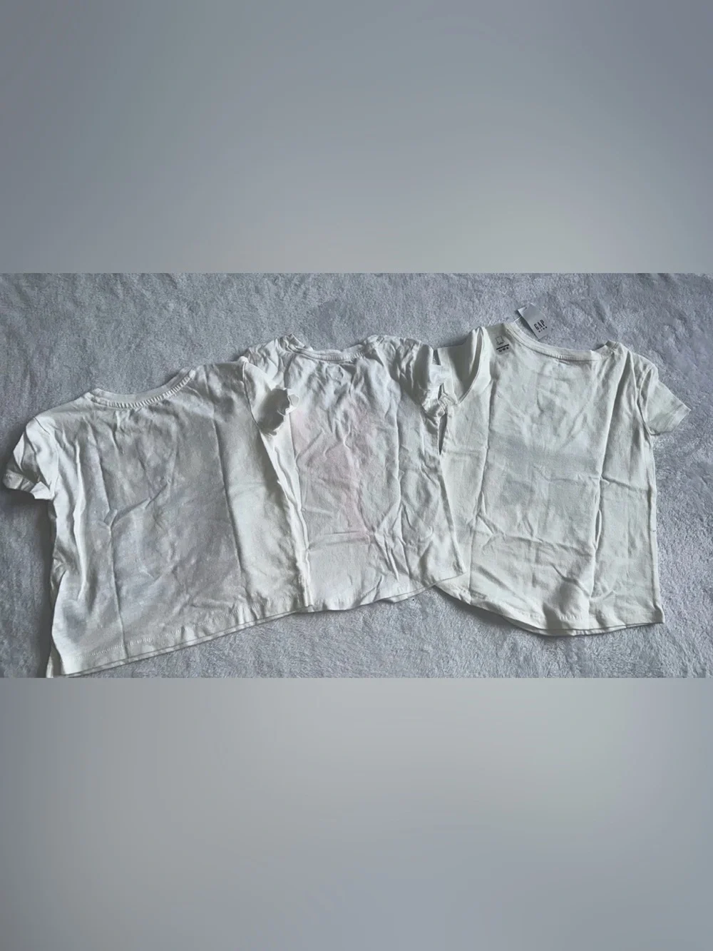 Gap Girls Size Small S Lot of 3 Short Sleeve White T-Shirts Einstein Lobster